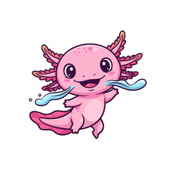 cute axolotl pet icon very cool