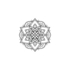 Circular pattern in the form of a mandala. Henna tatoo mandala. Mehndi style. Decorative pattern in oriental style. Coloring book page.