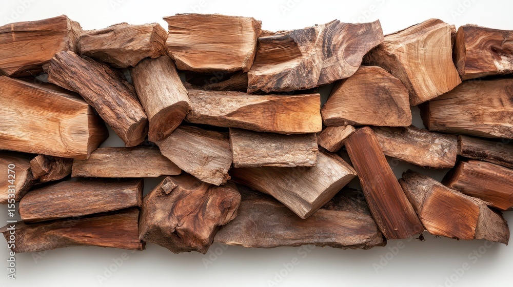 Poster this artistic display of stacked wood logs showcases a variety of textures and colors, creating a ru