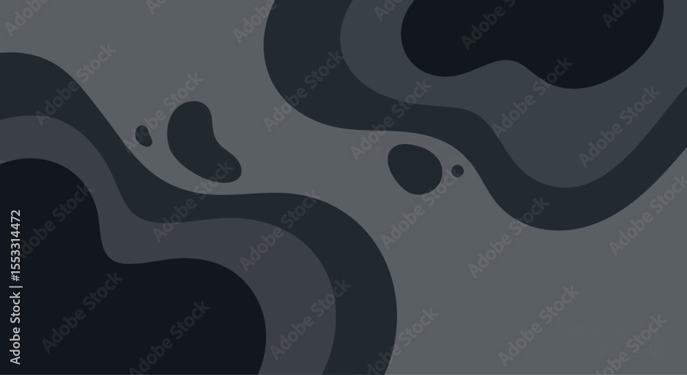 Poster fluid abstract gray background with wavy organic shapes and subtle color gradients
