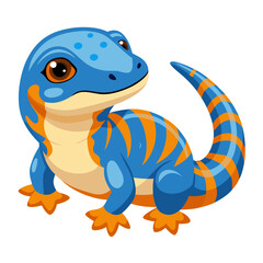Fototapeta premium Tiliqua spp Baby Vector Illustration – Blue-Tongue Skink in Juvenile Pose