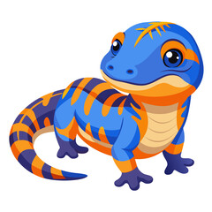 Vector Illustration – Baby Blue-Tongue Skink Resting in Terrarium