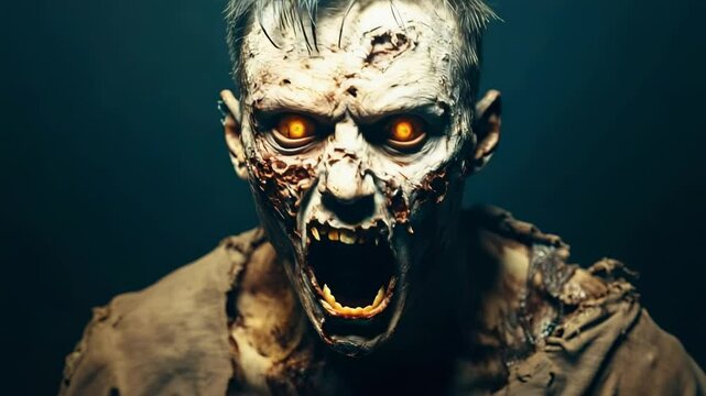 Pale skinned undead character with glowing eyes revealing sharp fangs, releasing bone chilling scream within shadowy, menacing nighttime environment, embodying pure horror and supernatural terror