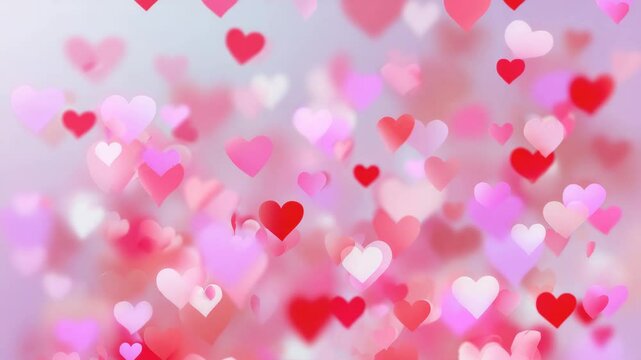 soft pink valentines day heart background illustrated animation