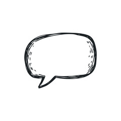 Doodle illustration of a speech bubble on isolated white background