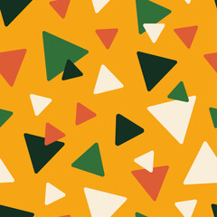 Colorful yellow triangle abstract geometric pattern with simple design shape. Modern background for web banner poster branding wallpaper vector illustration