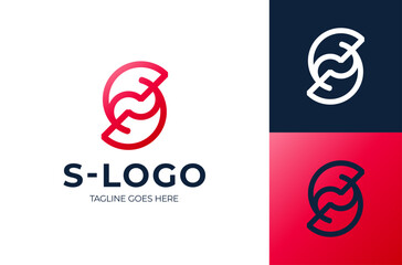 spiral letter s logo. S logotype leading lines and road concept design. Letters with geometric design