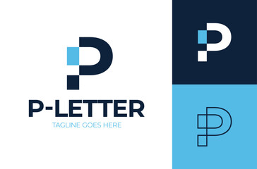 minimal p letter logo. letter P logo with a simple monogram concept. Creative Idea logos designs Vector illustration template