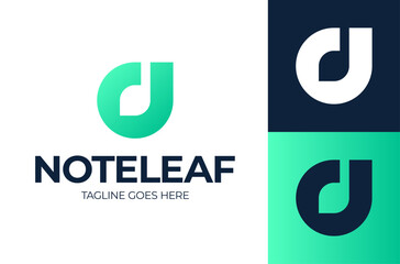 Minimal music note leaf logotype. Music note with leaf logo design illustration. Creative Idea logos designs Vector illustration template