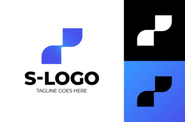 Abstract tech letter s logo. S logotype leading data and road concept design. Letters with geometric design