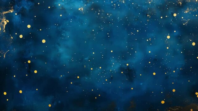 Animation of starry summer night with glowing fireflies