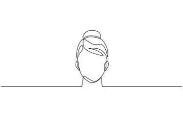 Single continuous line drawing beautiful aesthetic portrait woman abstract face, Vector One Line Illustration for Minimalistic Home Décor, Wall Art, Posters, Print.