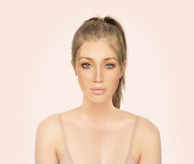 Shot of a beautiful woman.Middle aged woman portrait, cosmetology concept.