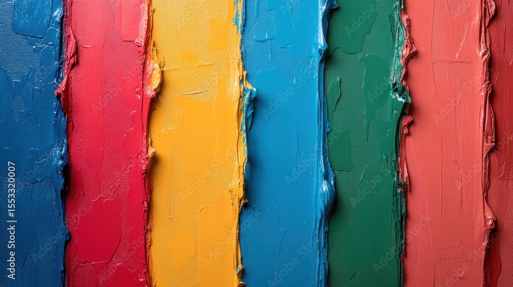 Poster a vibrant display of thick paints smeared across a canvas, showcasing an array of colors that evoke 