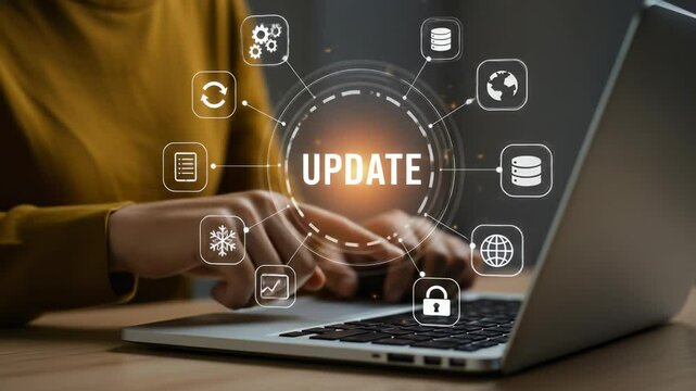 Software Update: Protecting Your Data & Staying Secure | Laptop User Installing Latest Version