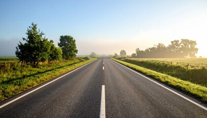 Fototapeta premium Empty Country Road At Sunrise