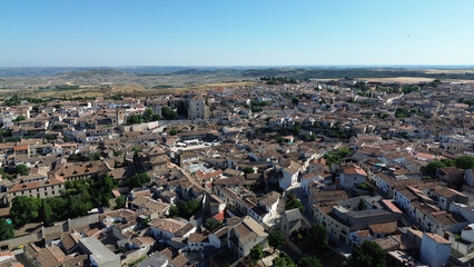 Chinchón medieval cityscape dominating the spanish countryside