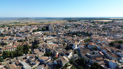 Chinchón medieval cityscape dominating the spanish countryside