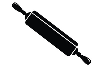 Rolling Pin Silhouette Black Culinary Tool for Baking, Dough, and Kitchen Use
