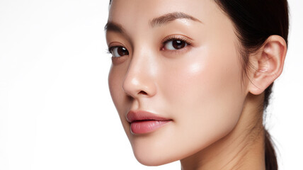 Obraz premium Acne patch product on model with East Asian skin