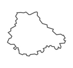 Jalaun District Vector Map with Bold Black Outline of Uttar Pradesh, India