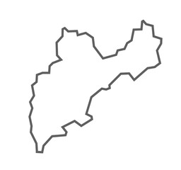 Hathras (Mahamaya Nagar) District Vector Map with Bold Black Outline of Uttar Pradesh, India