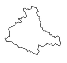 Jaunpur District Vector Map with Bold Black Outline of Uttar Pradesh, India