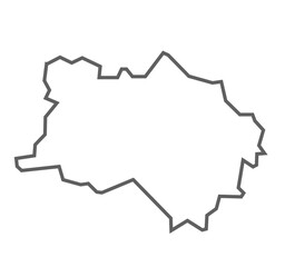 Kannauj District Vector Map with Bold Black Outline of Uttar Pradesh, India