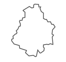 Kanpur Dehat District Vector Map with Bold Black Outline of Uttar Pradesh, India