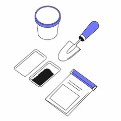 Soil test sample kit with tools for gardening and analysis  