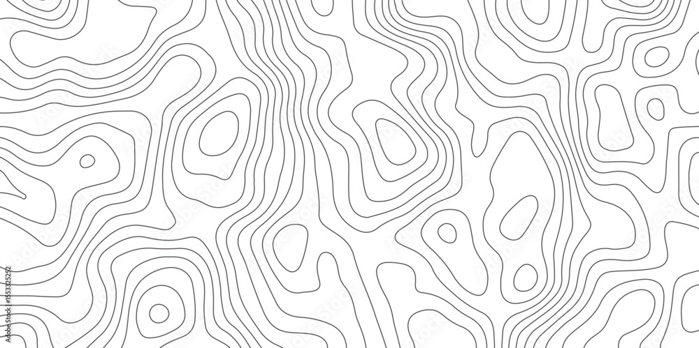 Poster abstract topographic map contour, white background and black wave lines pattern texture. geographic 