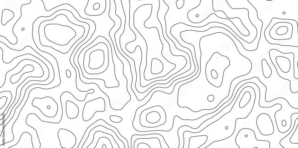 Poster abstract topographic map contour, white background and black wave lines pattern texture. geographic 