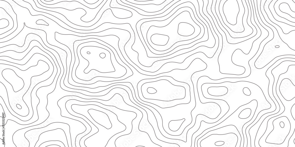 Poster abstract topographic map contour, white background and black wave lines pattern texture. geographic 