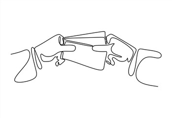 Bribe, money in hands, give and receive money one line art. Continuous line drawing of bank, financial, payment, data, economic, wealth credit with an inscription, lettering, handwritten.