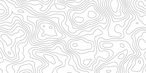 Abstract topographic map contour, white background and black wave lines pattern texture. geographic contour map grid backdrop paper texture. terrain path isolated on a background.