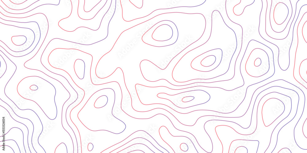 Poster abstract topographic map contour, white background and colorful wave lines pattern texture. geograph