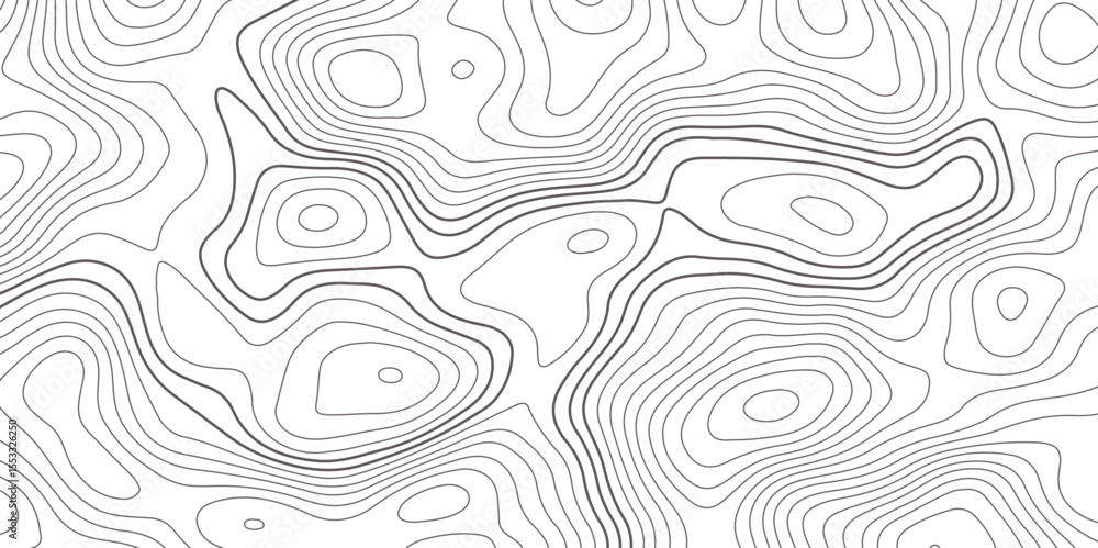 Poster abstract topographic map contour, white background and black wave lines pattern texture. geographic 