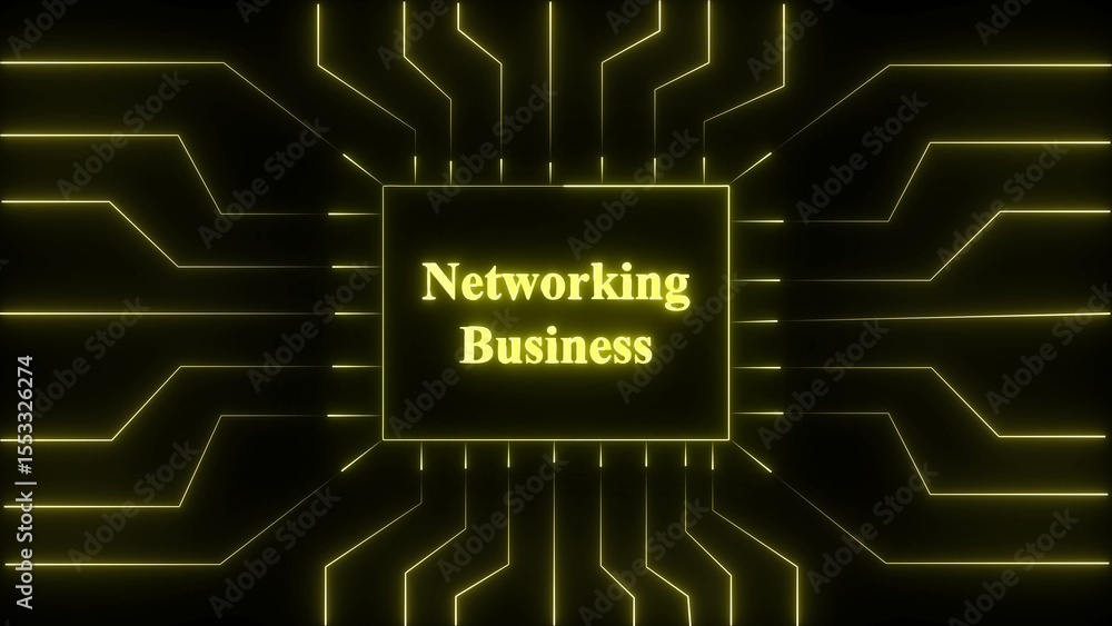 Poster abstract digital concept representing networking in business with futuristic circuit board design in