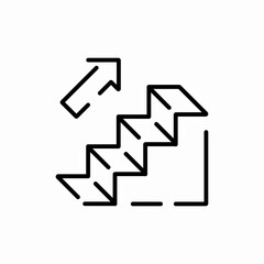 stairs arrow up icon vector sign