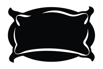Pillow Illustration Stylized Black Pillow with Wavy Edges for Sleep and Relaxation Depiction