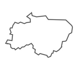 Siddharthnagar District Vector Map with Bold Black Outline, Uttar Pradesh, india