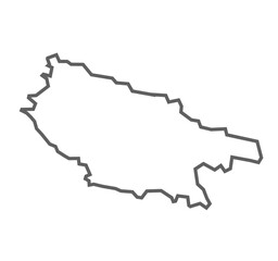 sultanpur District Vector Map with Bold Black Outline, Uttar Pradesh, india