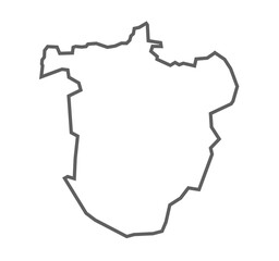 Sonbhadra District Vector Map with Bold Black Outline, uttar pradesh