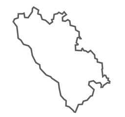 Unnao District Vector Map with Bold Black Outline, uttar pradesh