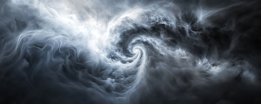 dark grey fog stream moving in soft spirals with natural light accents
