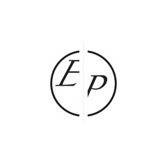 Initial Alphabet Design EP Monogram Simple Logo Unique Vector Circled Alphabet