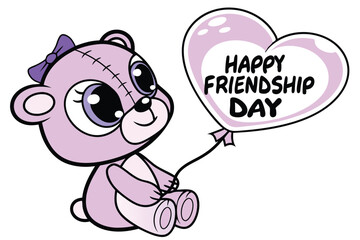 Adorable plush teddy bear holding a red heart shaped balloon perfect for valentine s day