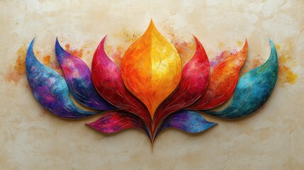 Colorful lotus blossom on artistic background symbol of spiritual awakening and beauty serene scene