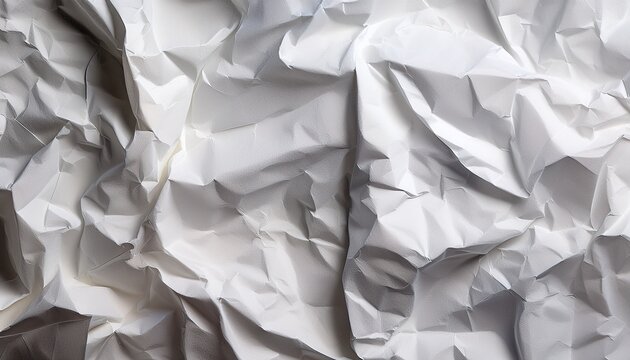 crumpled white paper texture with shadows and highlights for a textured background