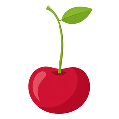 Ripe Red Cherry with Leaf: A Vibrant Symbol of Summer Freshness
